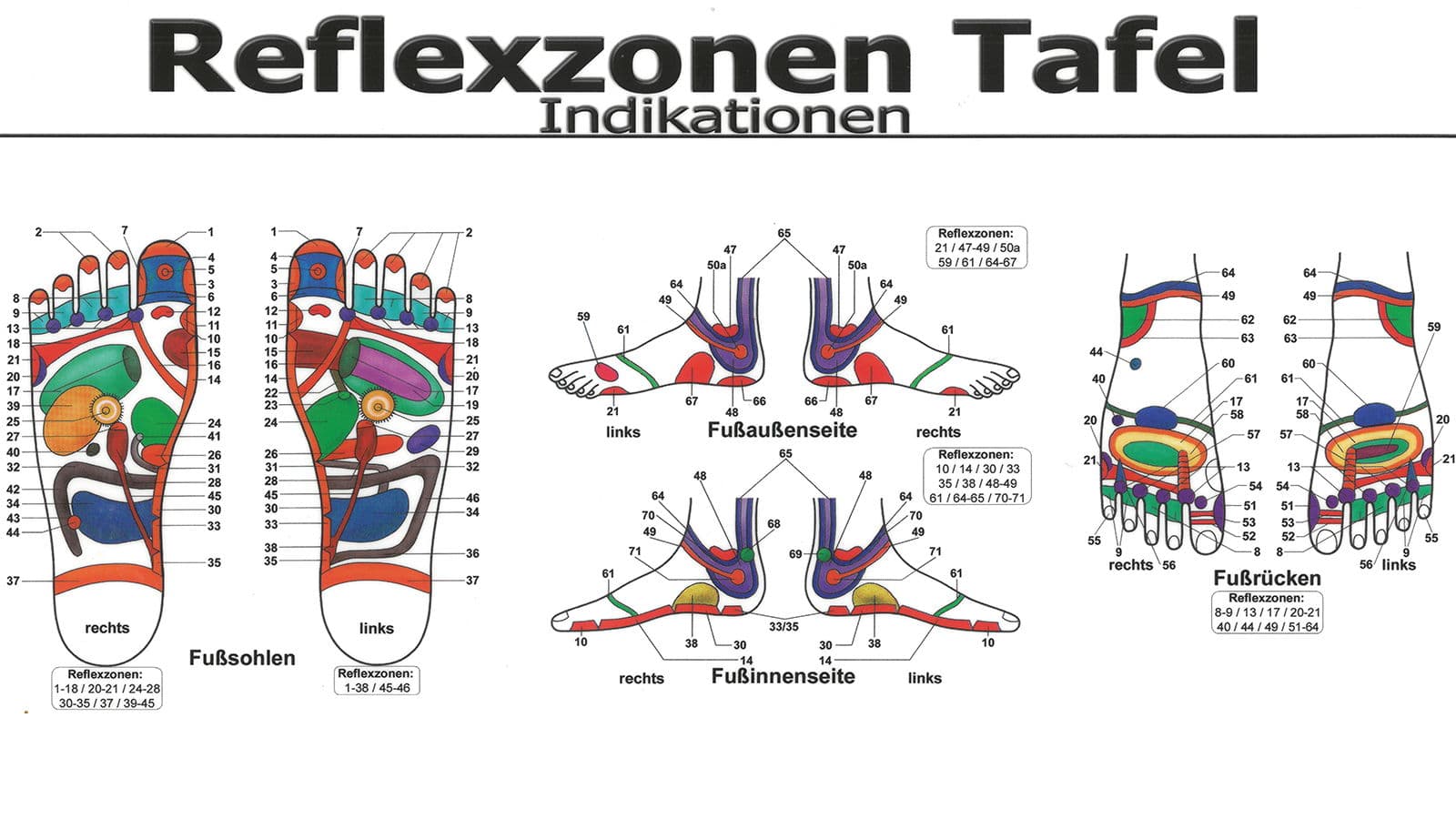 Reflexzonentafel