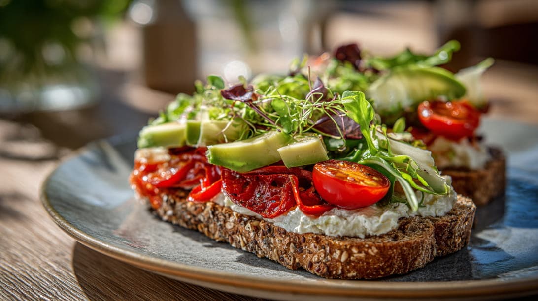 Käsebrötchen mit Avocado