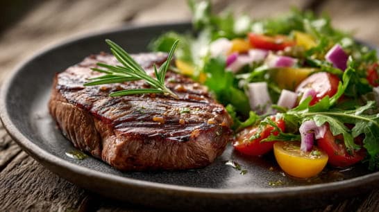 Hüftsteak mit Salat