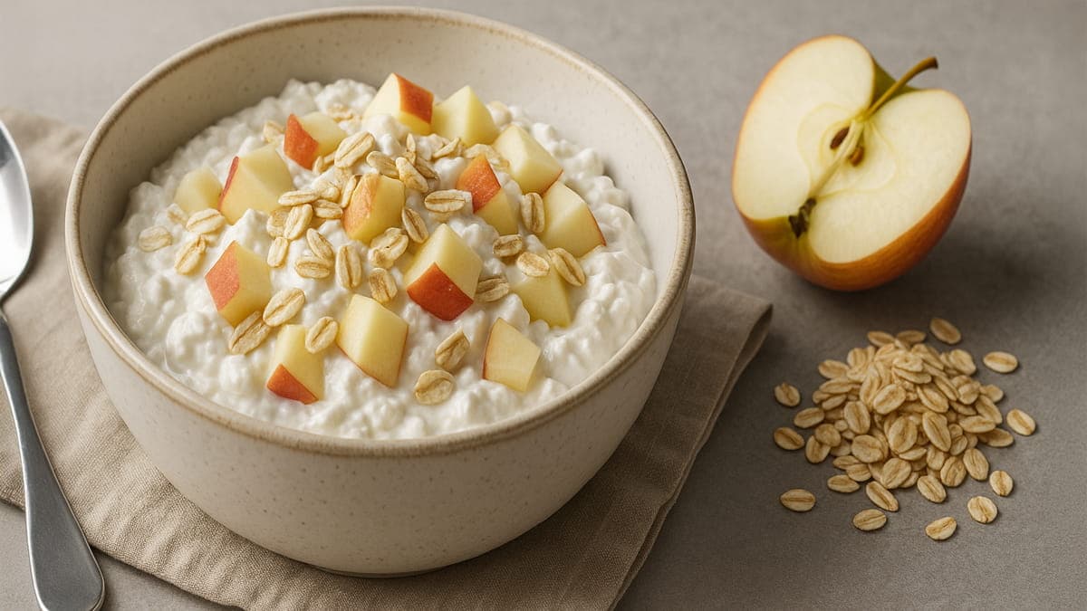 Quark mit Apfel und Haferflocken