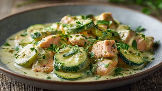 Gurken-Lachs-Pfanne