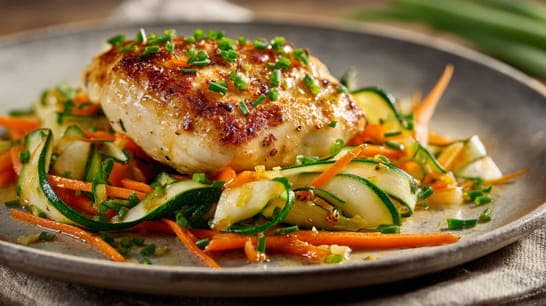 Hähnchen mit Gemüsesalat