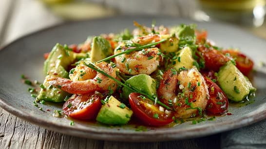 Avocado-Tomaten-Salat mit Garnelen