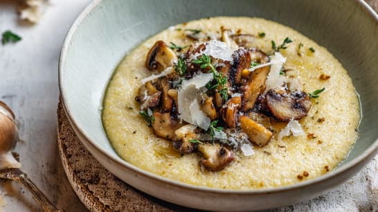 Polenta-Pilz-Suppe