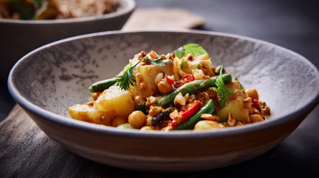 Kartoffelcurry mit Kichererbsen