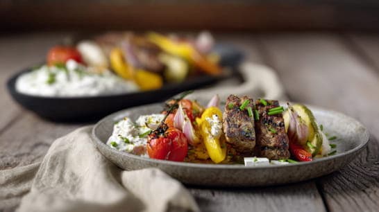 Gyros-Gemüse mit Quark-Dip