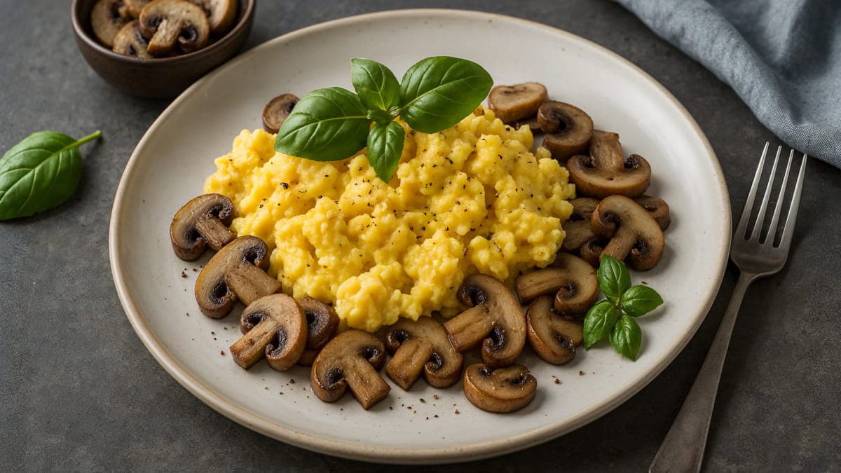 Rührei mit Pilzen