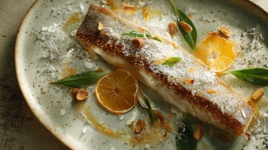 Zanderfilet mit Orangen-Macadamia-Kruste