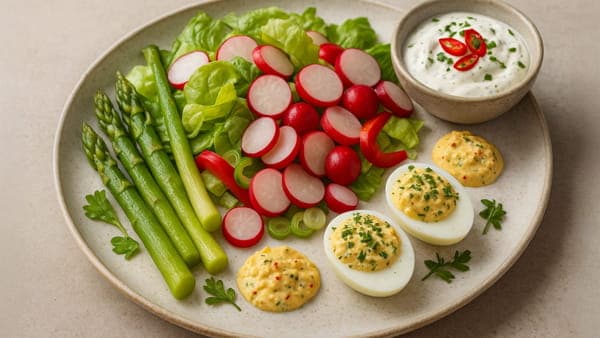 Frühlingssalat mit Dip