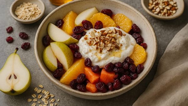 Fruchtsalat mit Mandeln