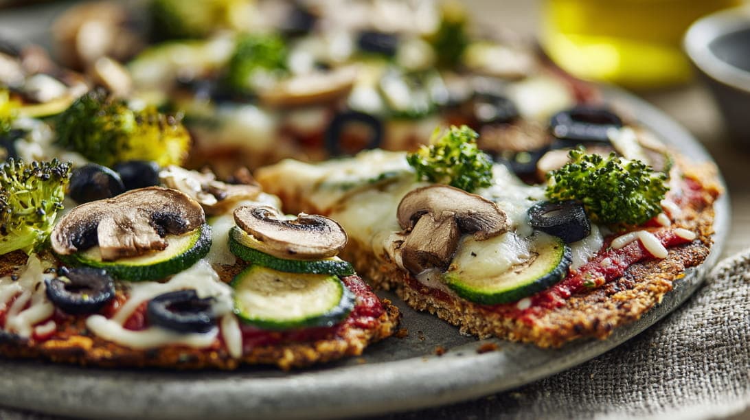 High Protein Pizza aus Kichererbsenmehl