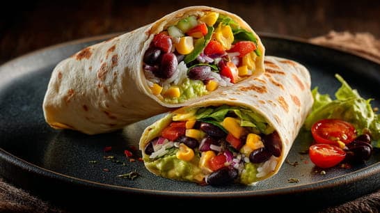 Wraps mit Reis und Gemüse