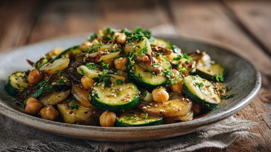 Zucchini-Kichererbsen-Pfanne