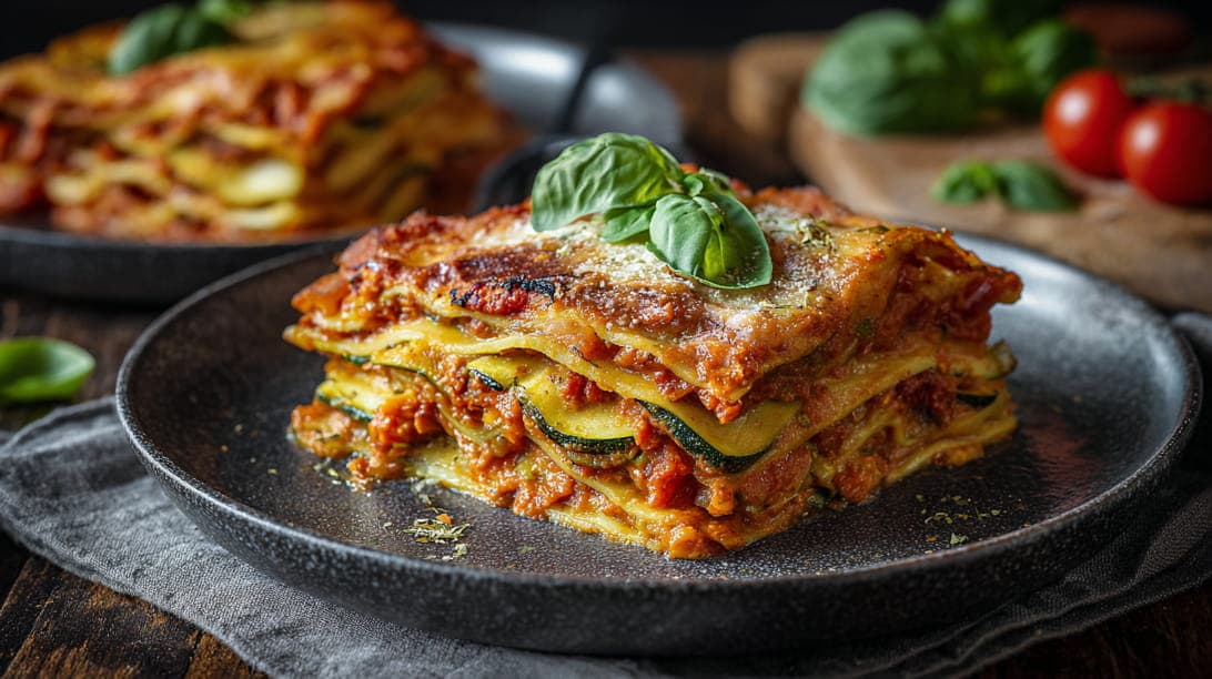 Zucchini-Linsen-Lasagne