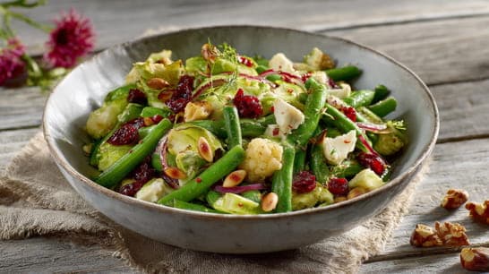 Grüner-Bohnen-Salat mit Schafskäse