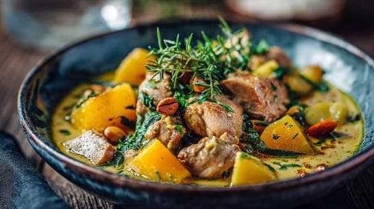 Kürbiseintopf mit Hähnchen
